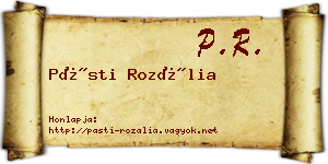 Pásti Rozália névjegykártya